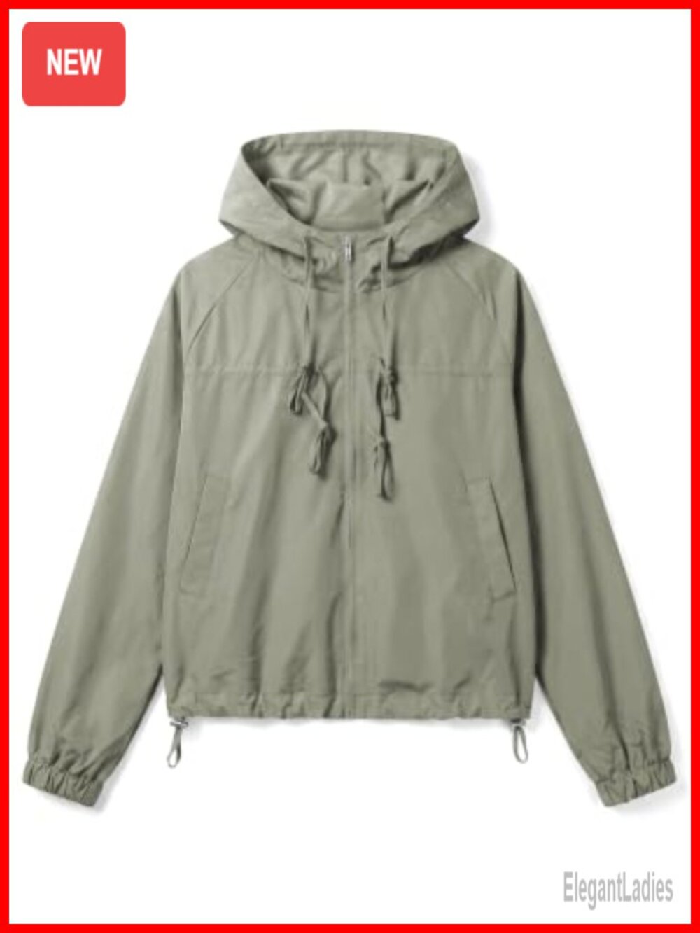 GUNEST Women Zip Hoodie Casual Cropped Jacket with Pockets 100% Polyester